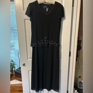 dressbarn Black Maxi Dress with Silver Embellishments